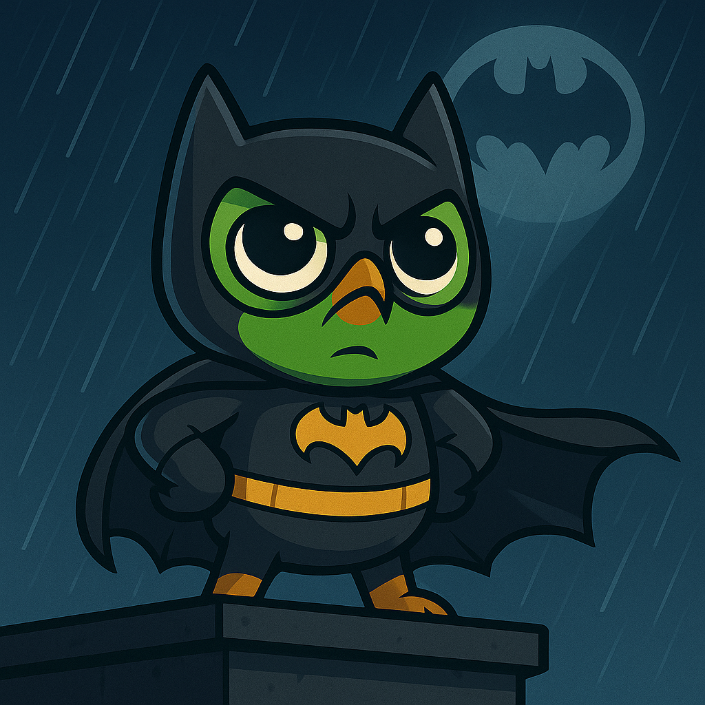 Bubo-being-batman Bubo sendo o Batman